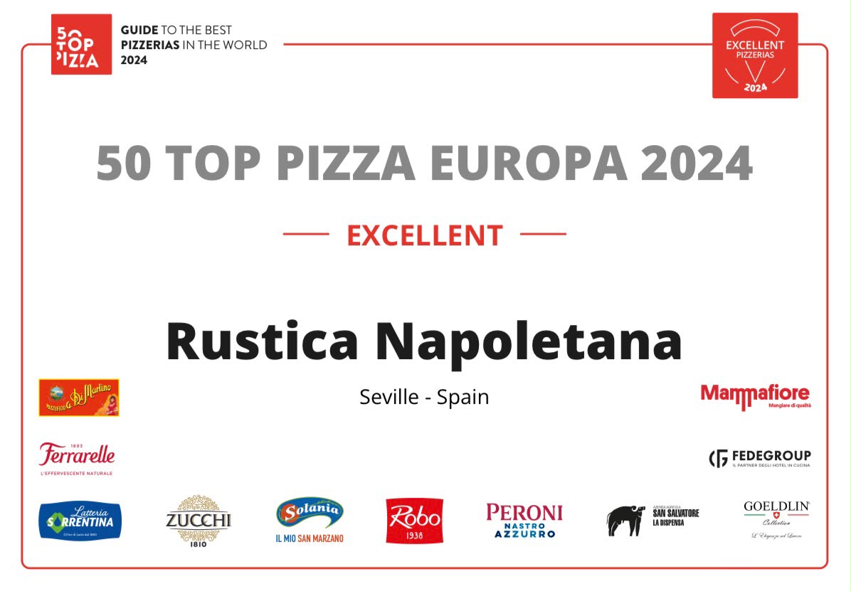 Diploma 50 Top Pizza Europa 2024 · Rústica Napoletana